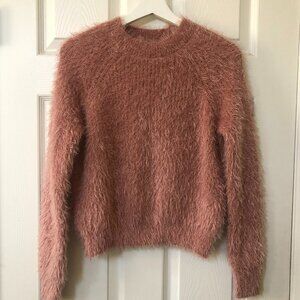 Pink Rose Fuzzy Mauve Pink Sweater S